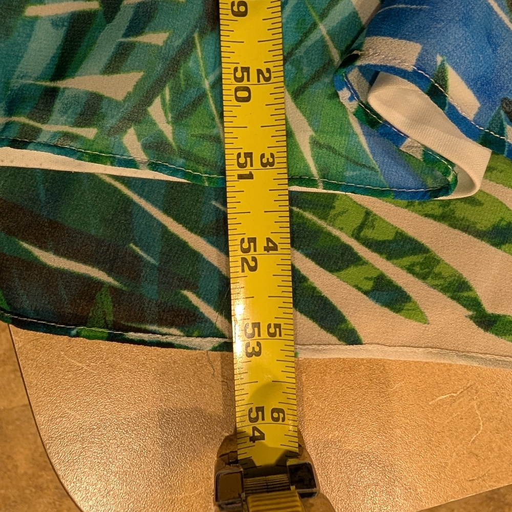 Calvin Klein Chiffon Tropical Palm Ruffle Maxi Dress Size 6 EUC - Picture 8 of 8